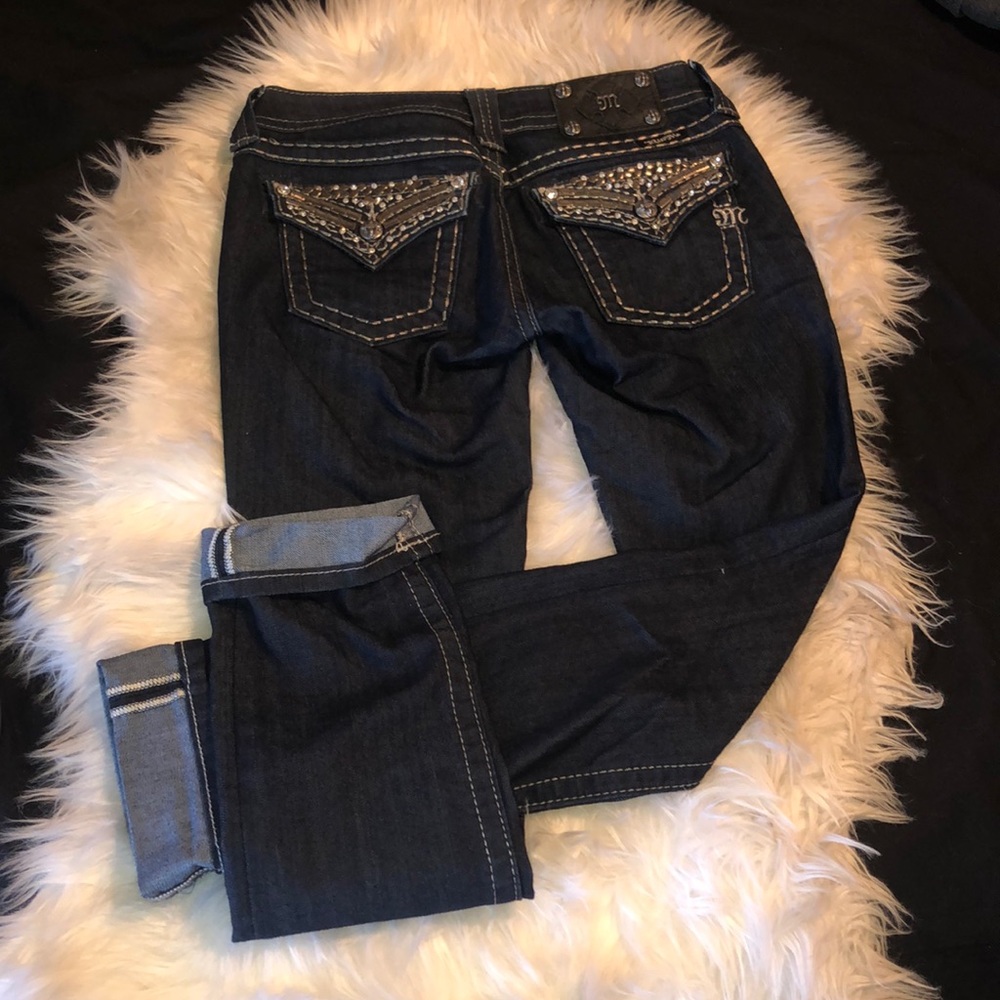 Miss Me skinny dark wash jeans